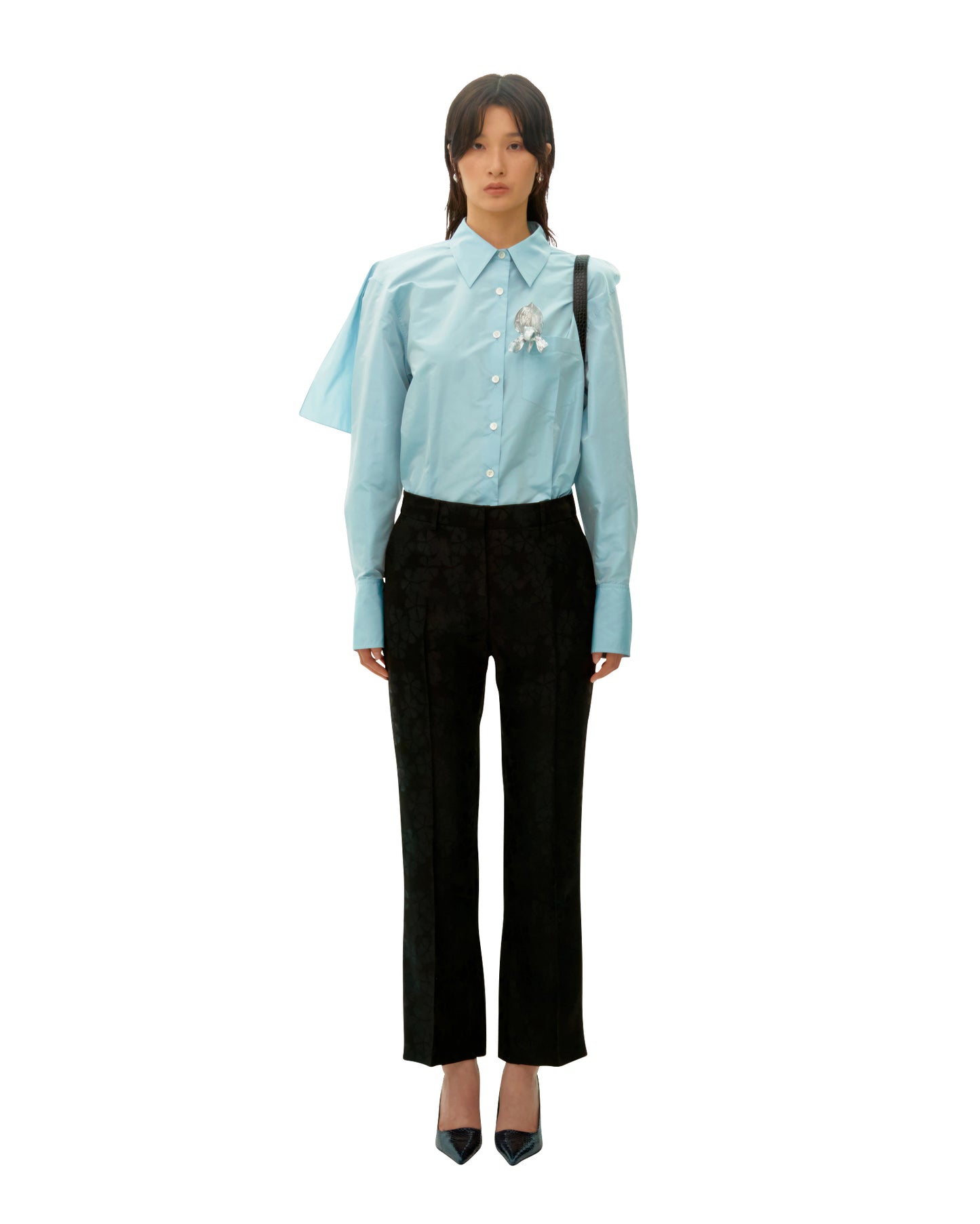 LIGHT BLUE SILK FLAG SHIRT