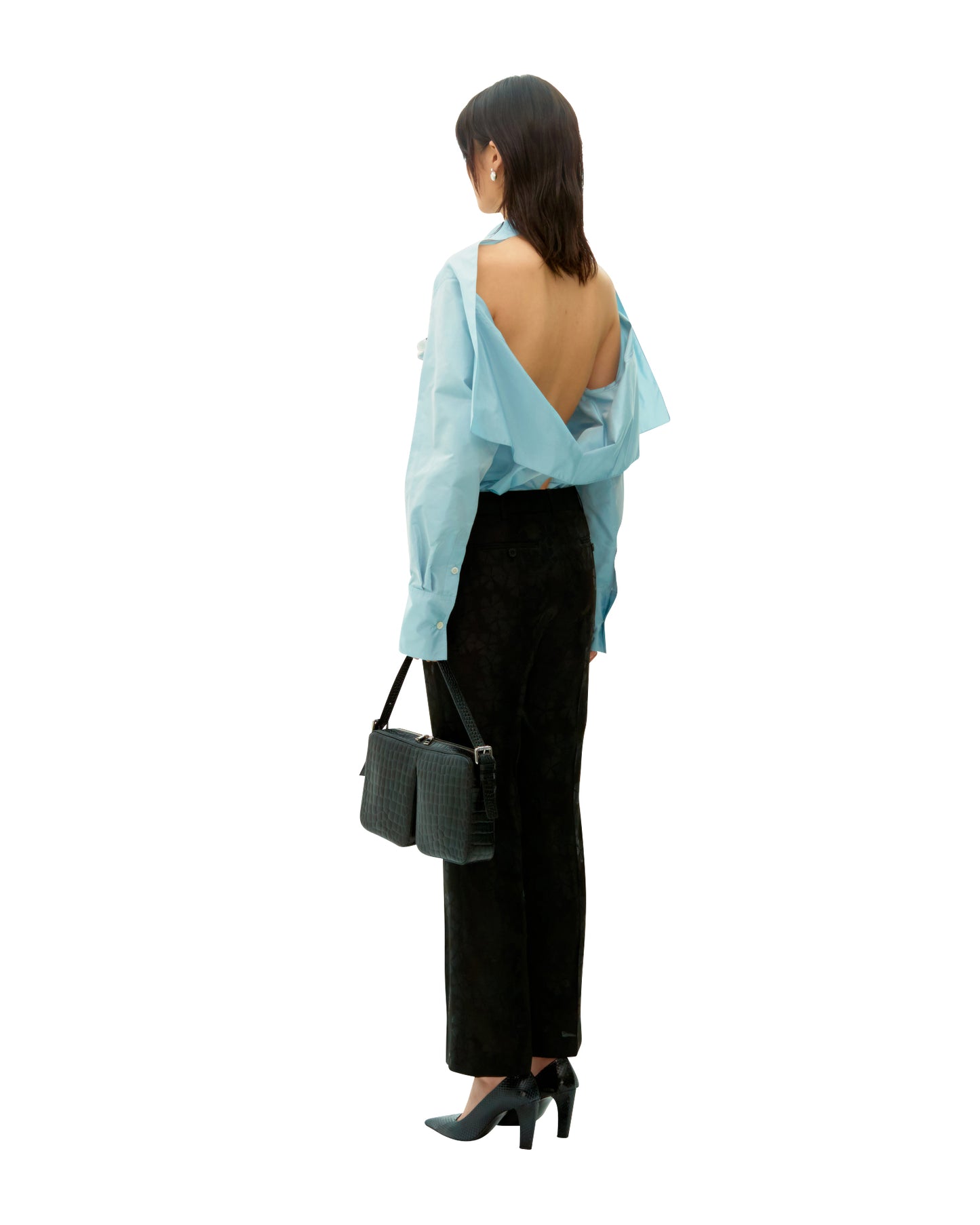 LIGHT BLUE SILK FLAG SHIRT