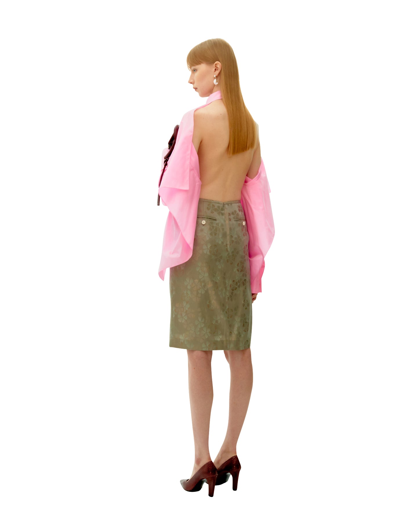 LIGHT PINK SILK FLAG SHIRT