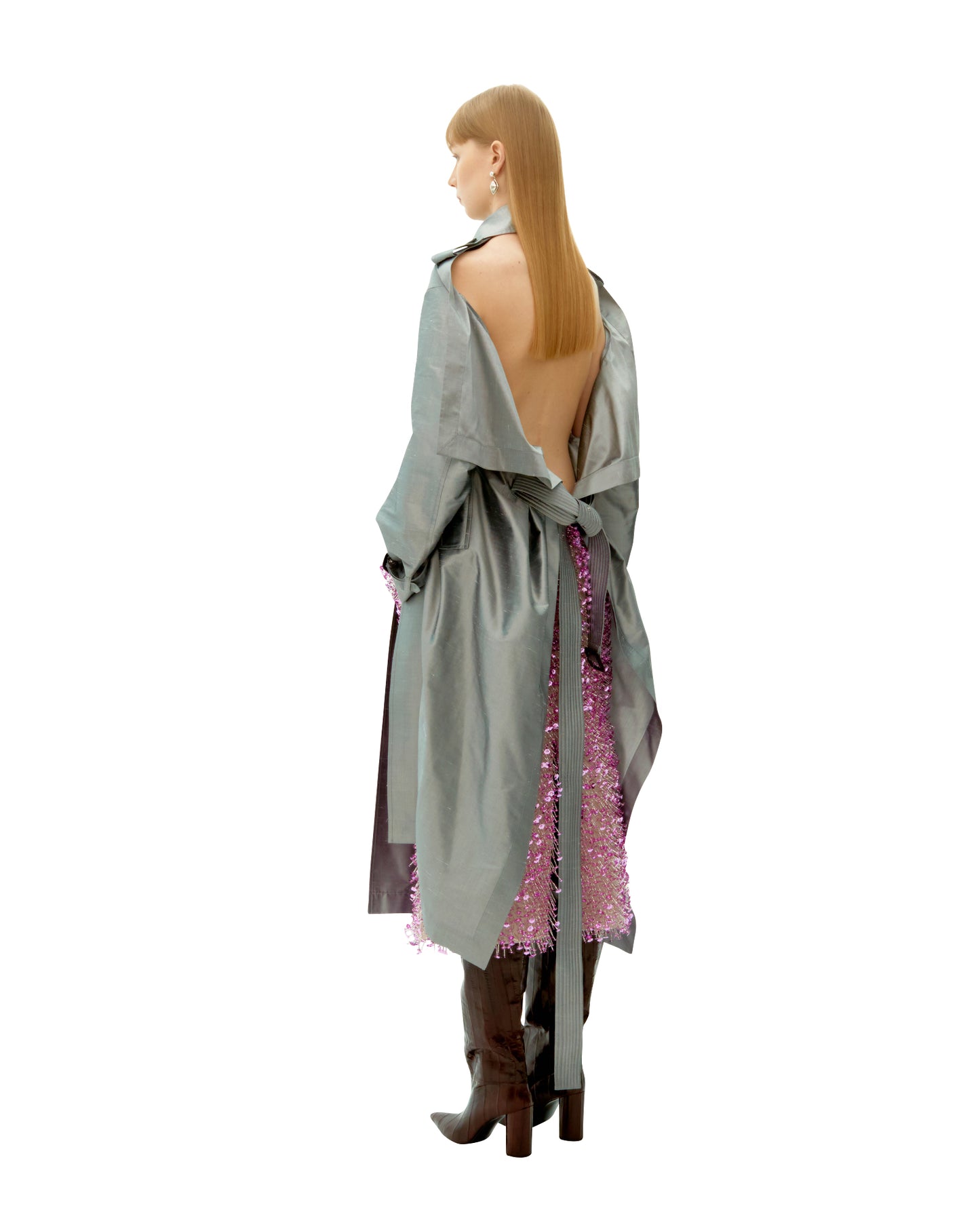 SILVER FLAG SILK COAT