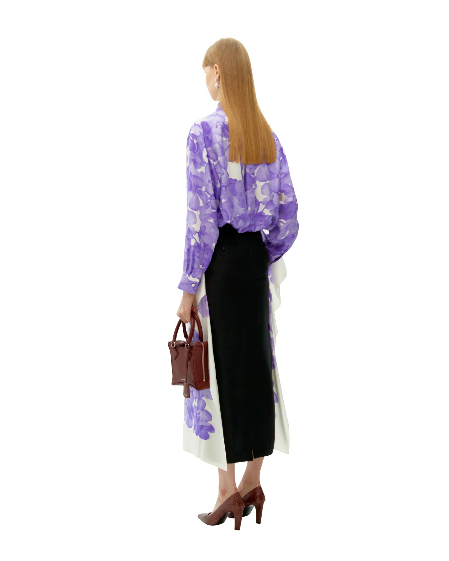 VIOLET BEGONIA PRINTED SILK SHIRT