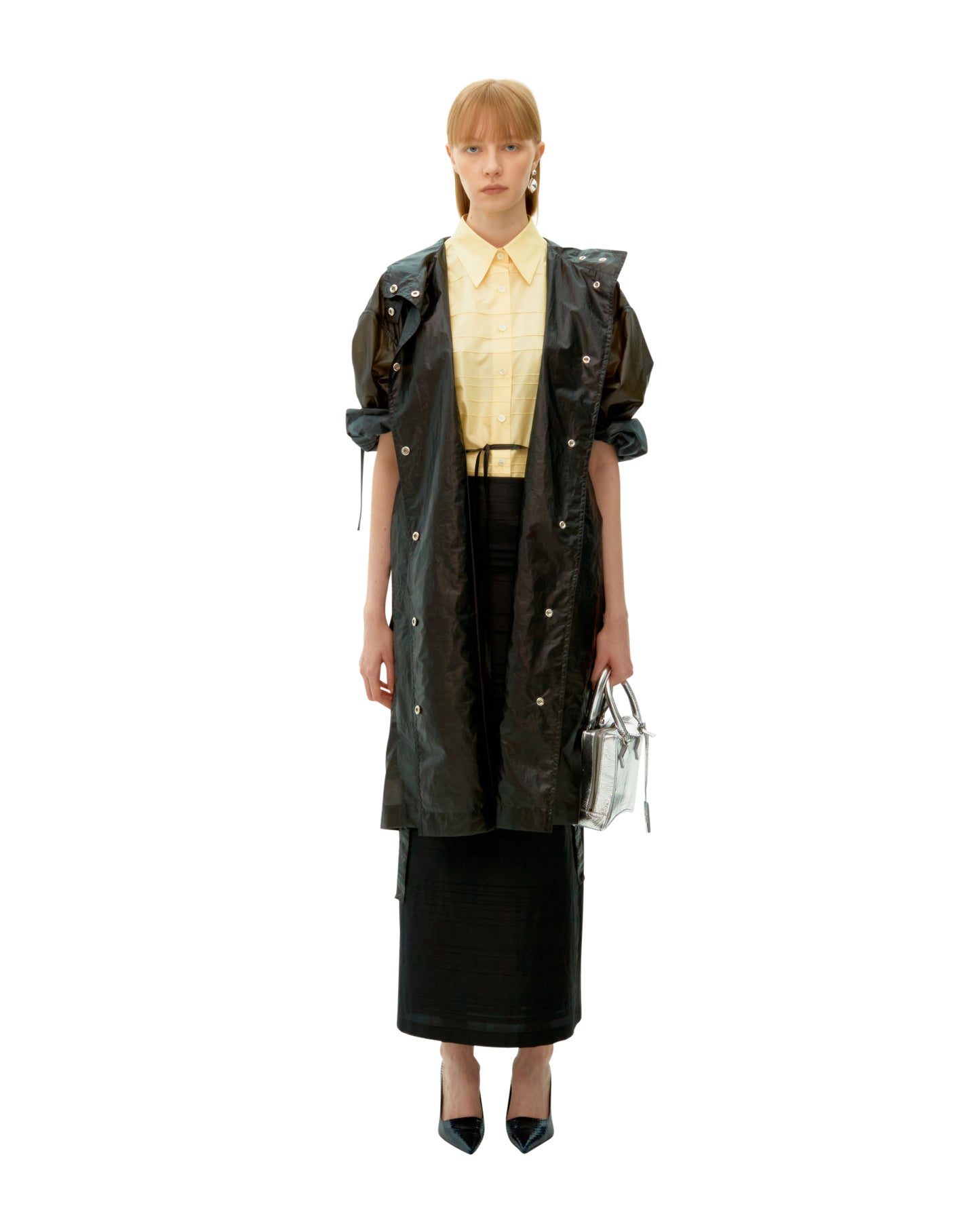 SILVER FALLING STAR QUILTED FIELD COAT