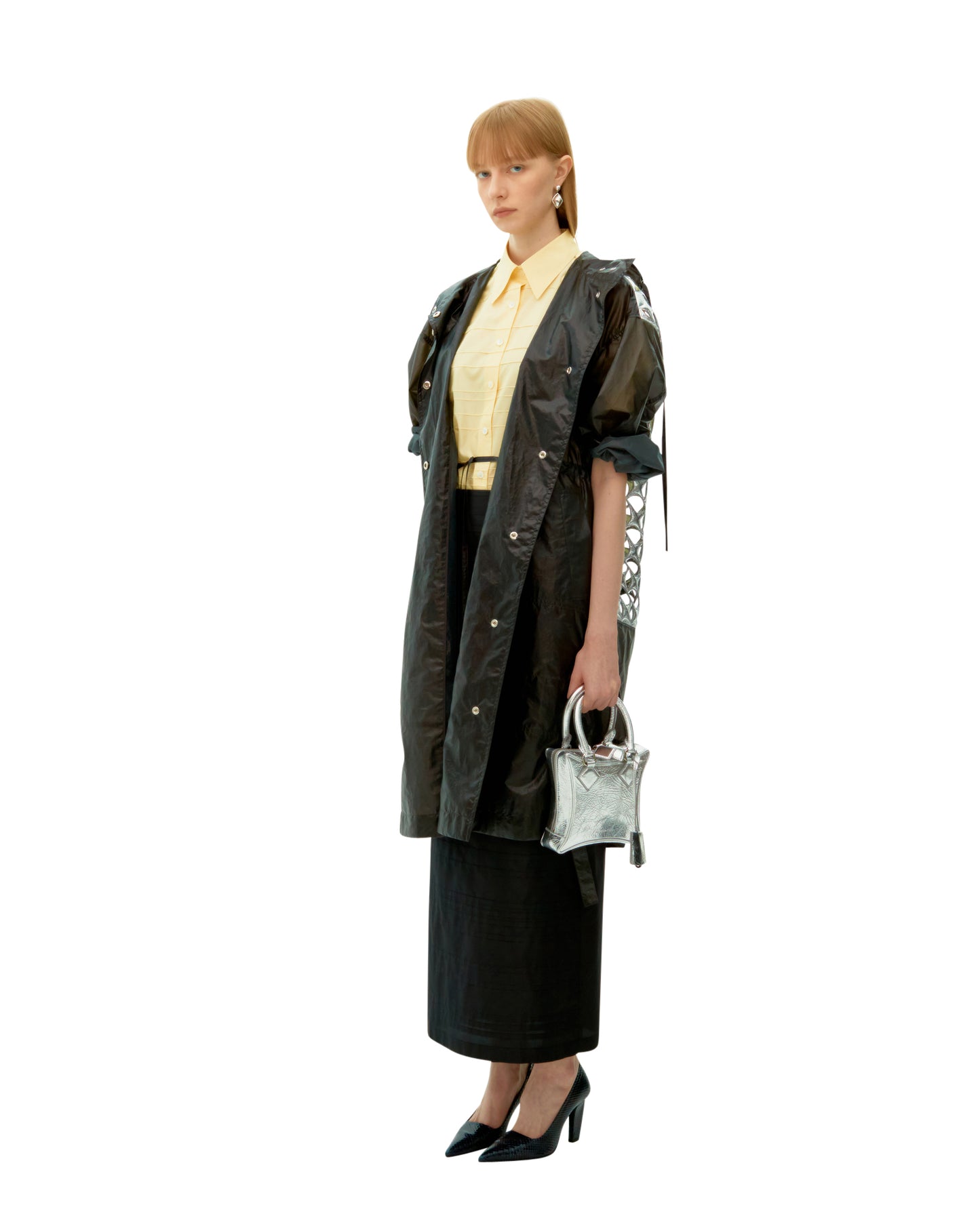 SILVER FALLING STAR QUILTED FIELD COAT