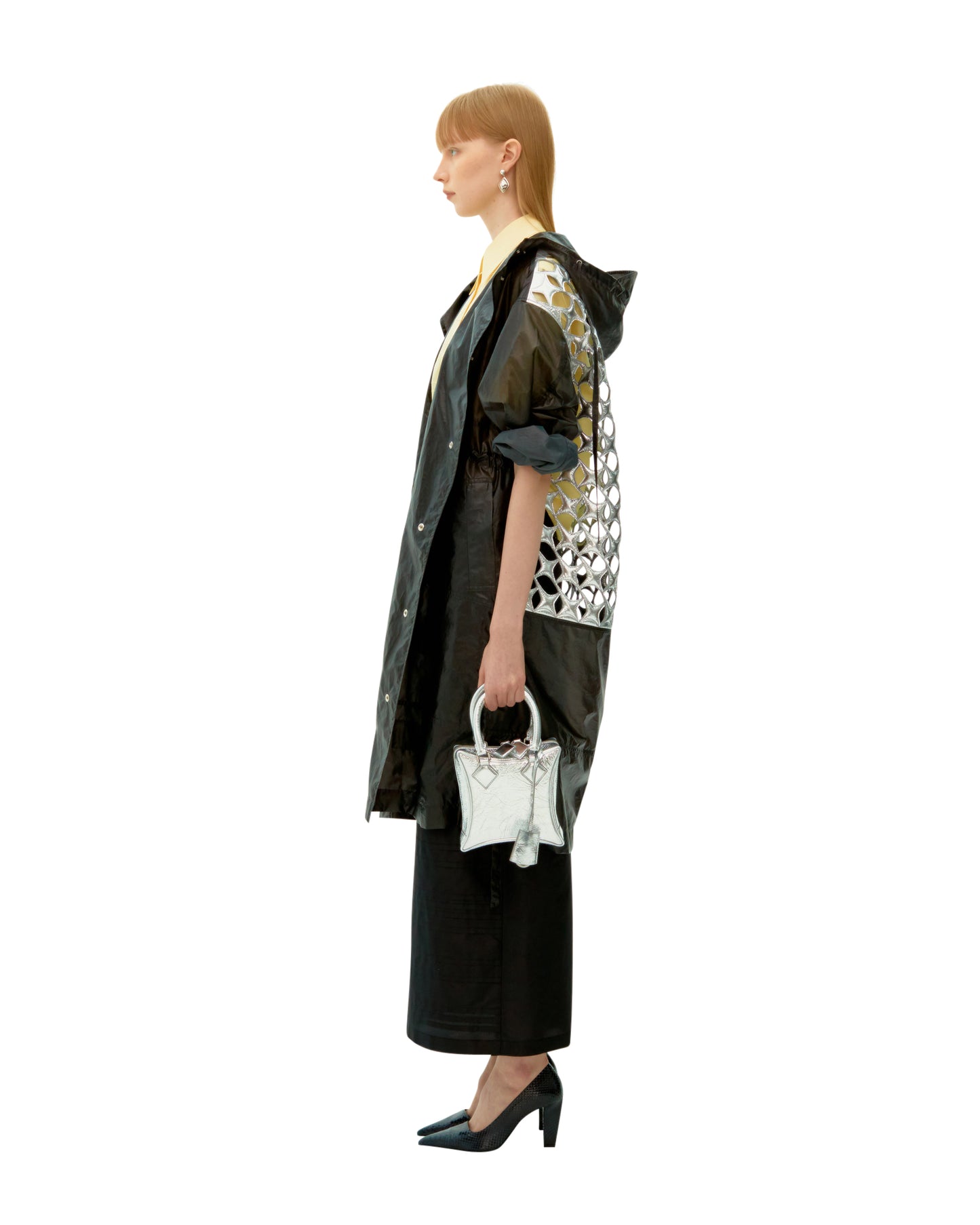SILVER FALLING STAR QUILTED FIELD COAT