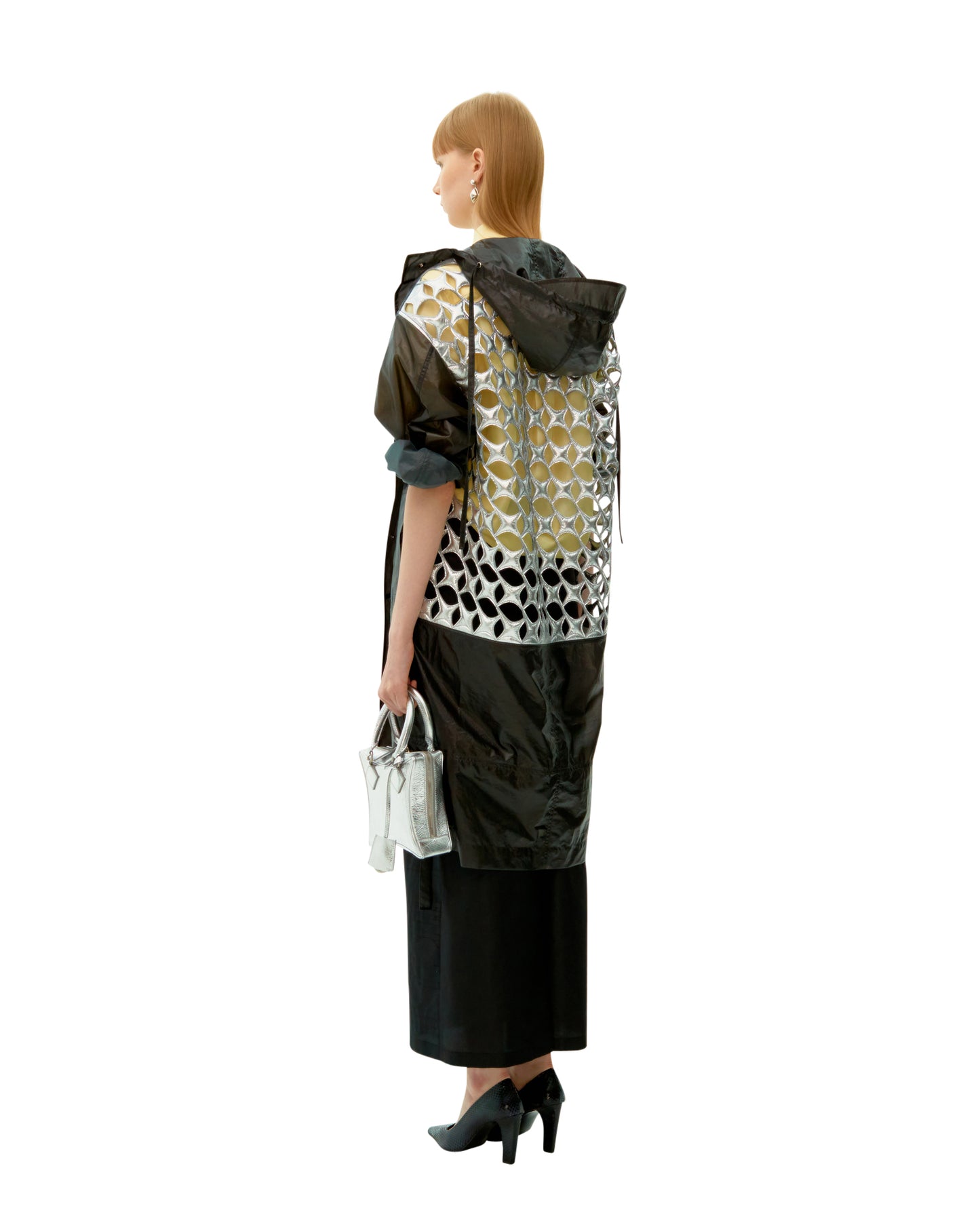 SILVER FALLING STAR QUILTED FIELD COAT