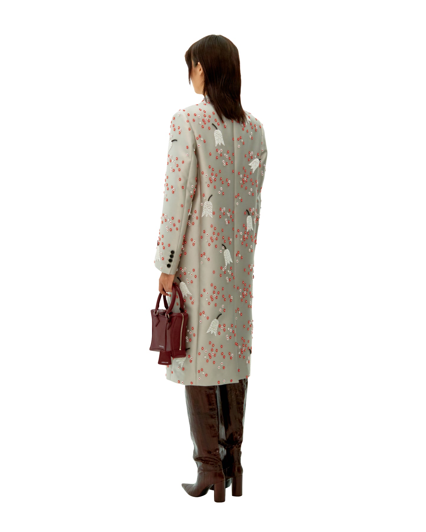 FRITILLARIA EMBROIDERED DOUBLE BREASTED COAT