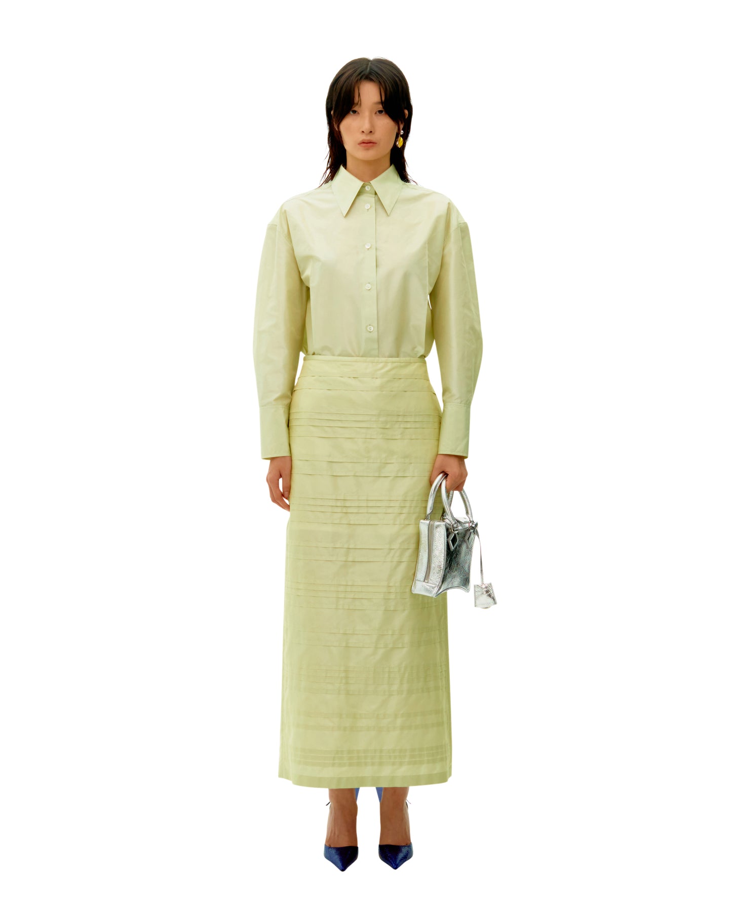 LIGHT GREEN PURE SILK SHIRTS