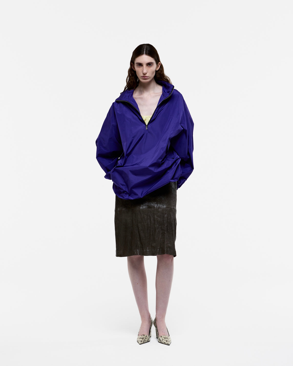 VIOLET NYLON HOODED DRESS PARKA