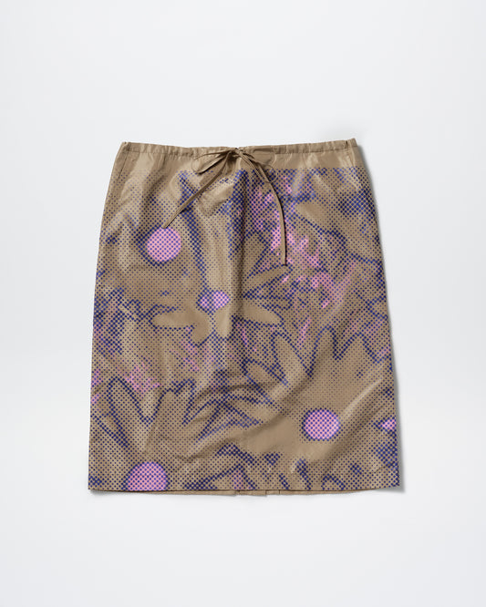 BROWN SCREEN PRINTING SKIRT