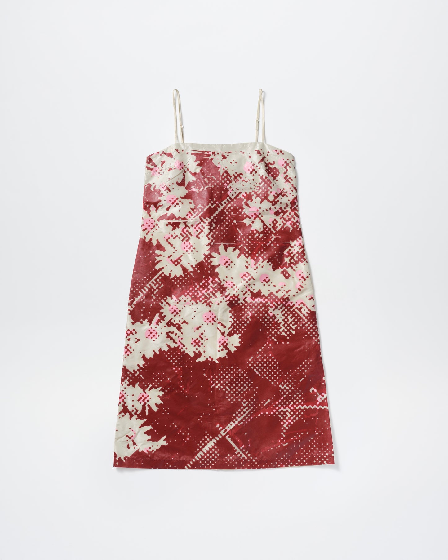 IVORY SCREEN PRINTING SLEEVELESS DRESS