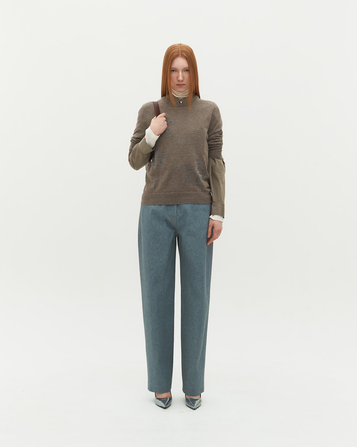 BROWN COSMOS WOOL JUMPER
