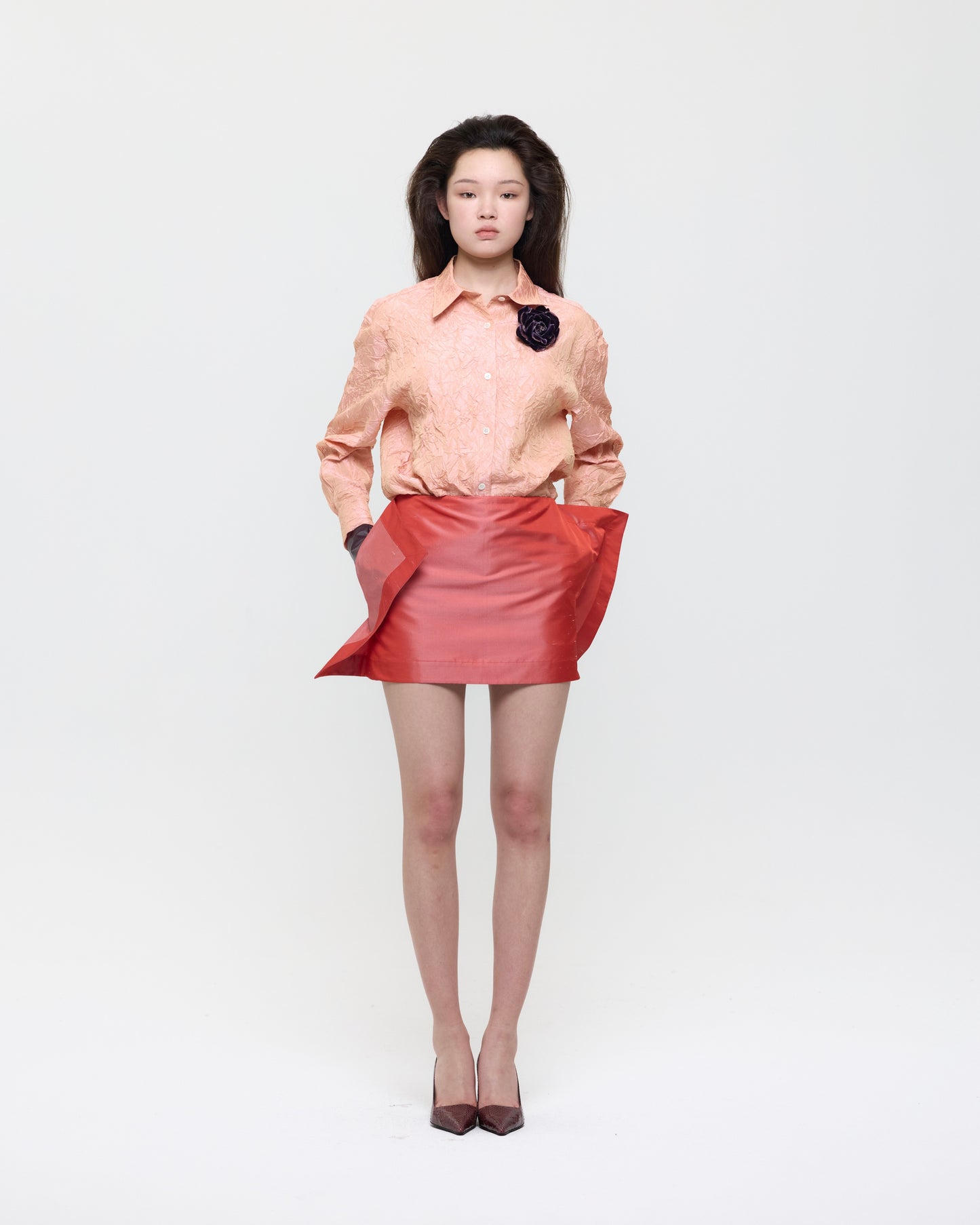 RED MINI FLAG SKIRT