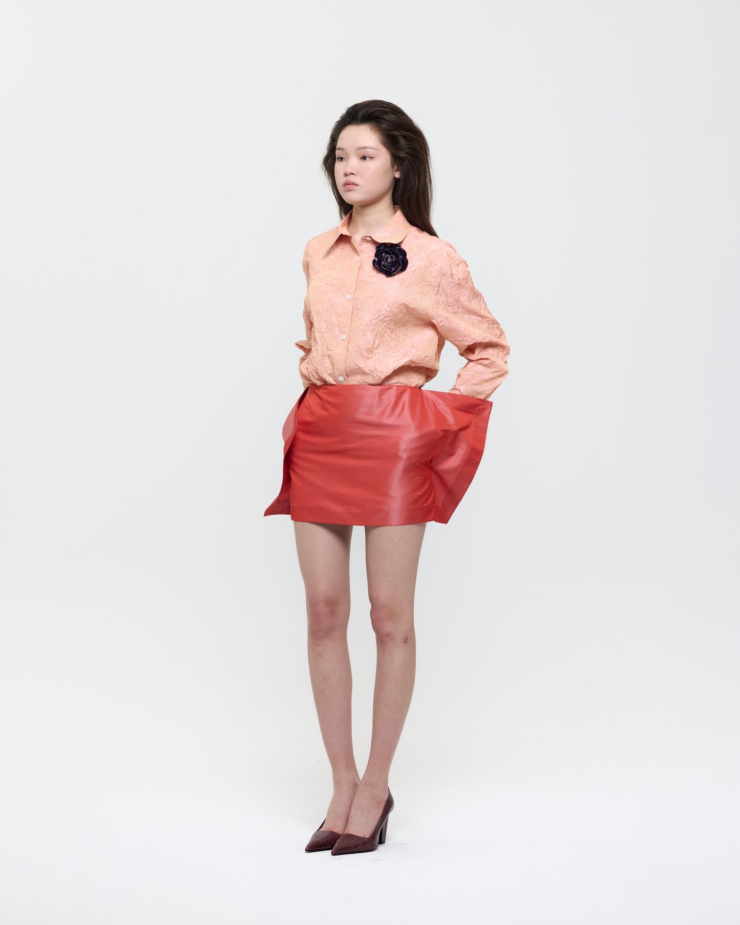 RED MINI FLAG SKIRT