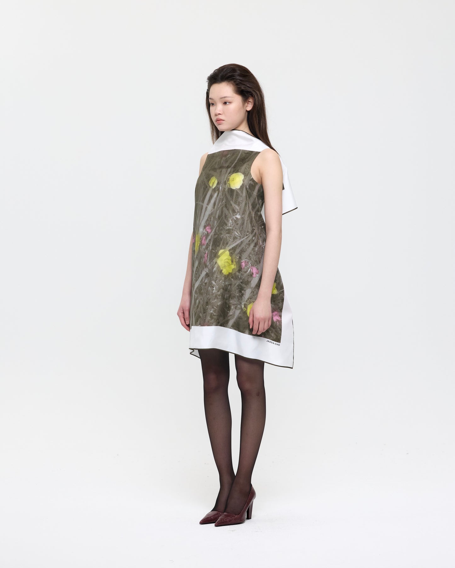 OLIVE GREEN EVENING PRIMROSE FLAG DRESS