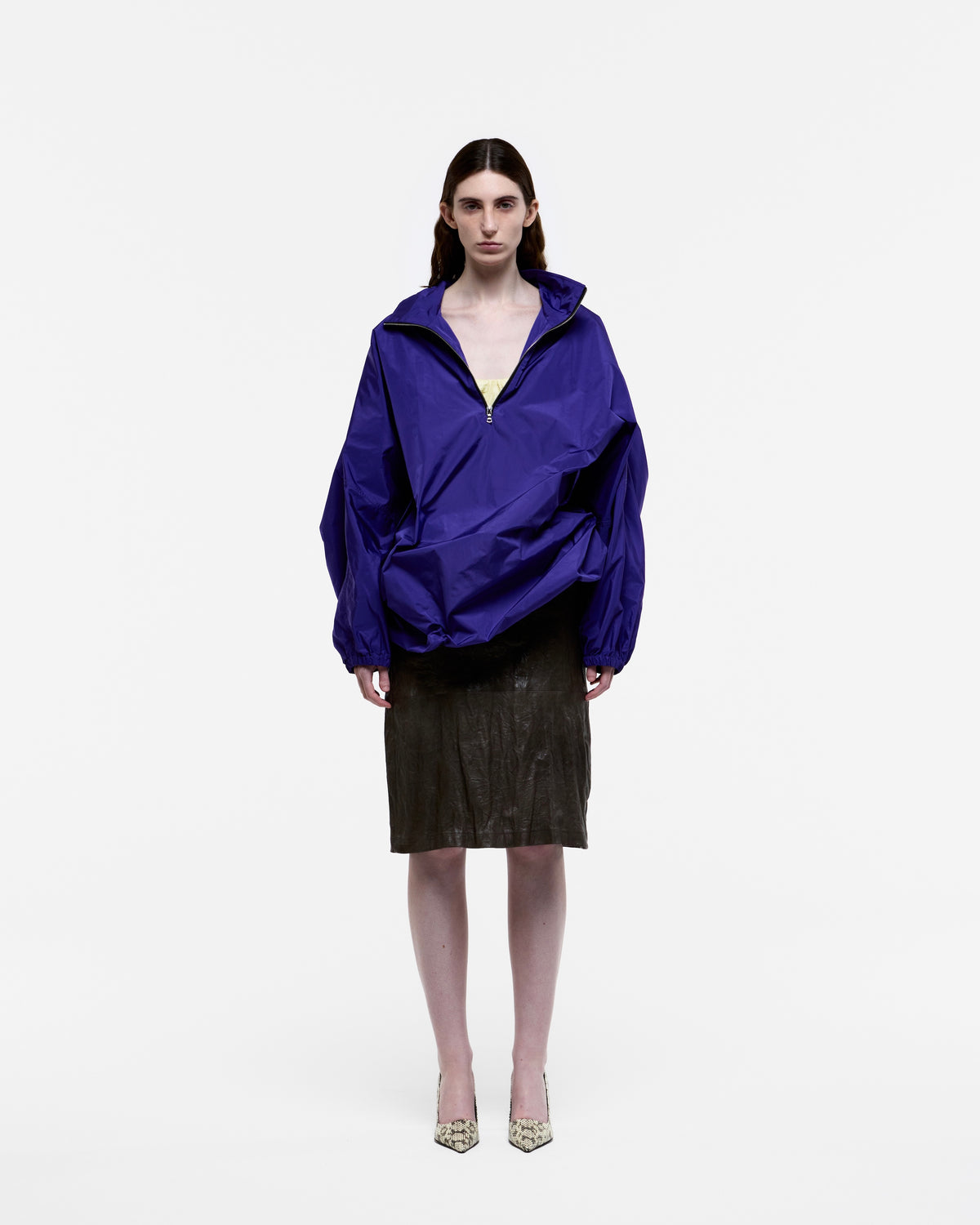 VIOLET NYLON HOODED DRESS PARKA