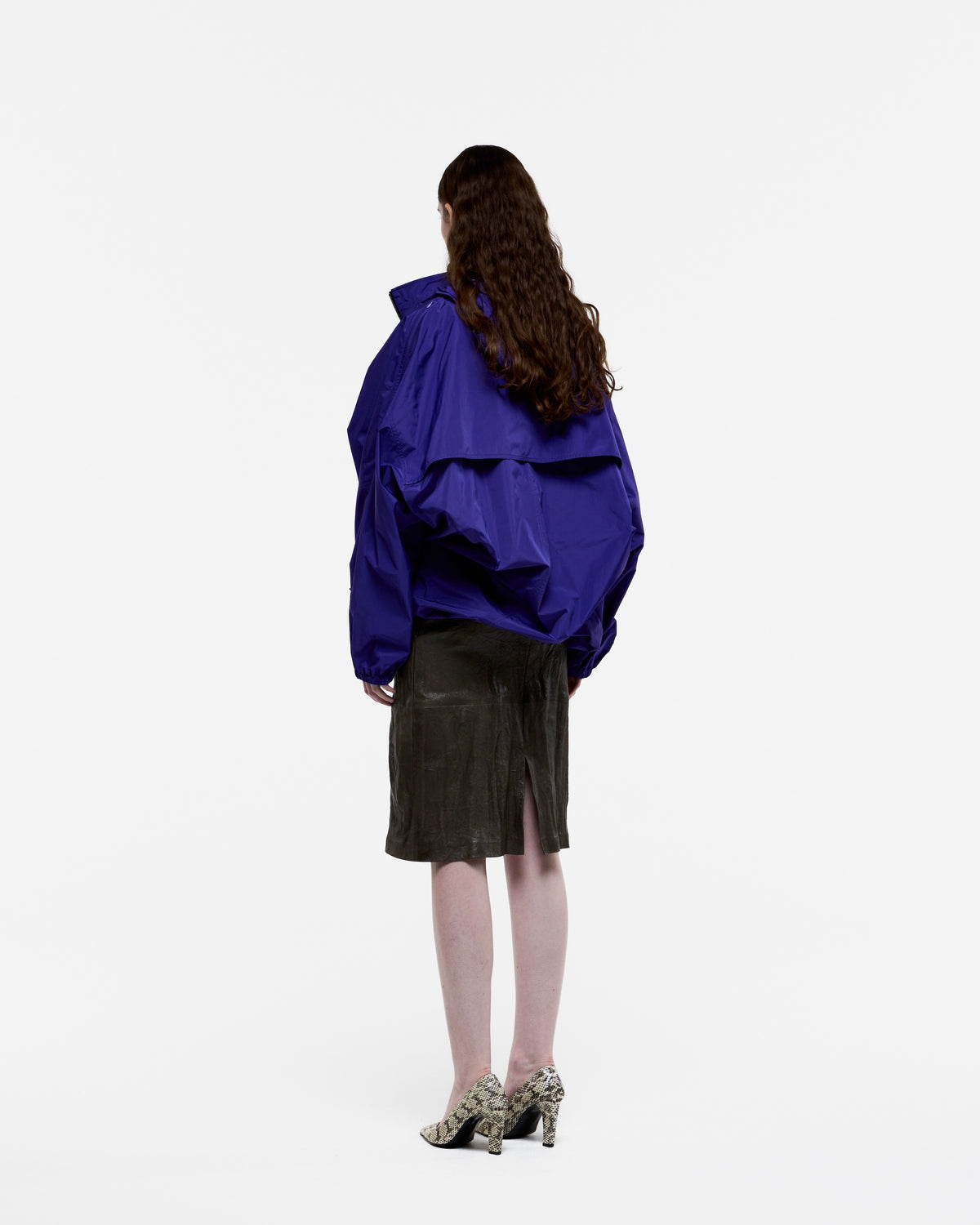 VIOLET NYLON HOODED DRESS PARKA