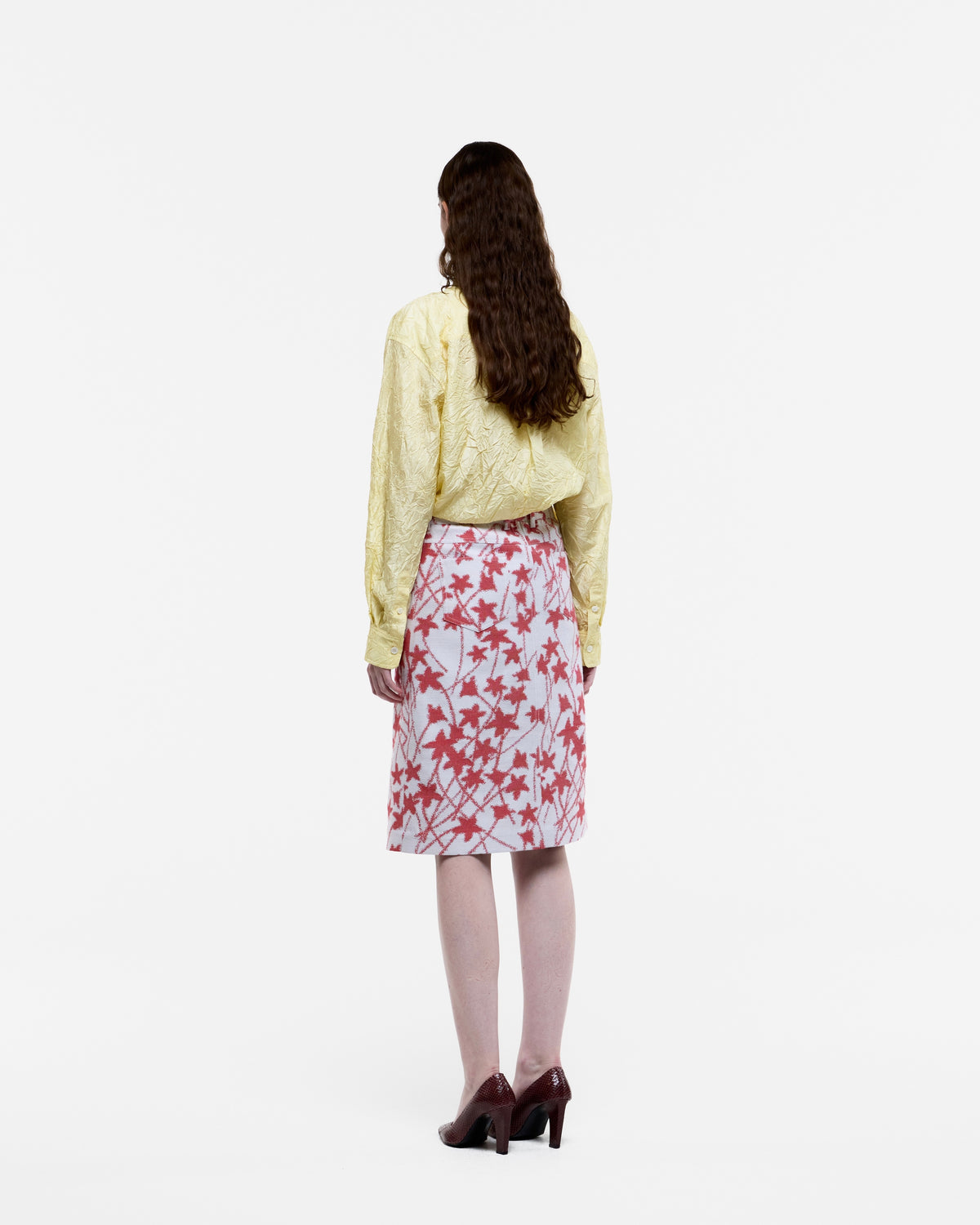 LEMON CREASED SILK TAFFETA SHIRT
