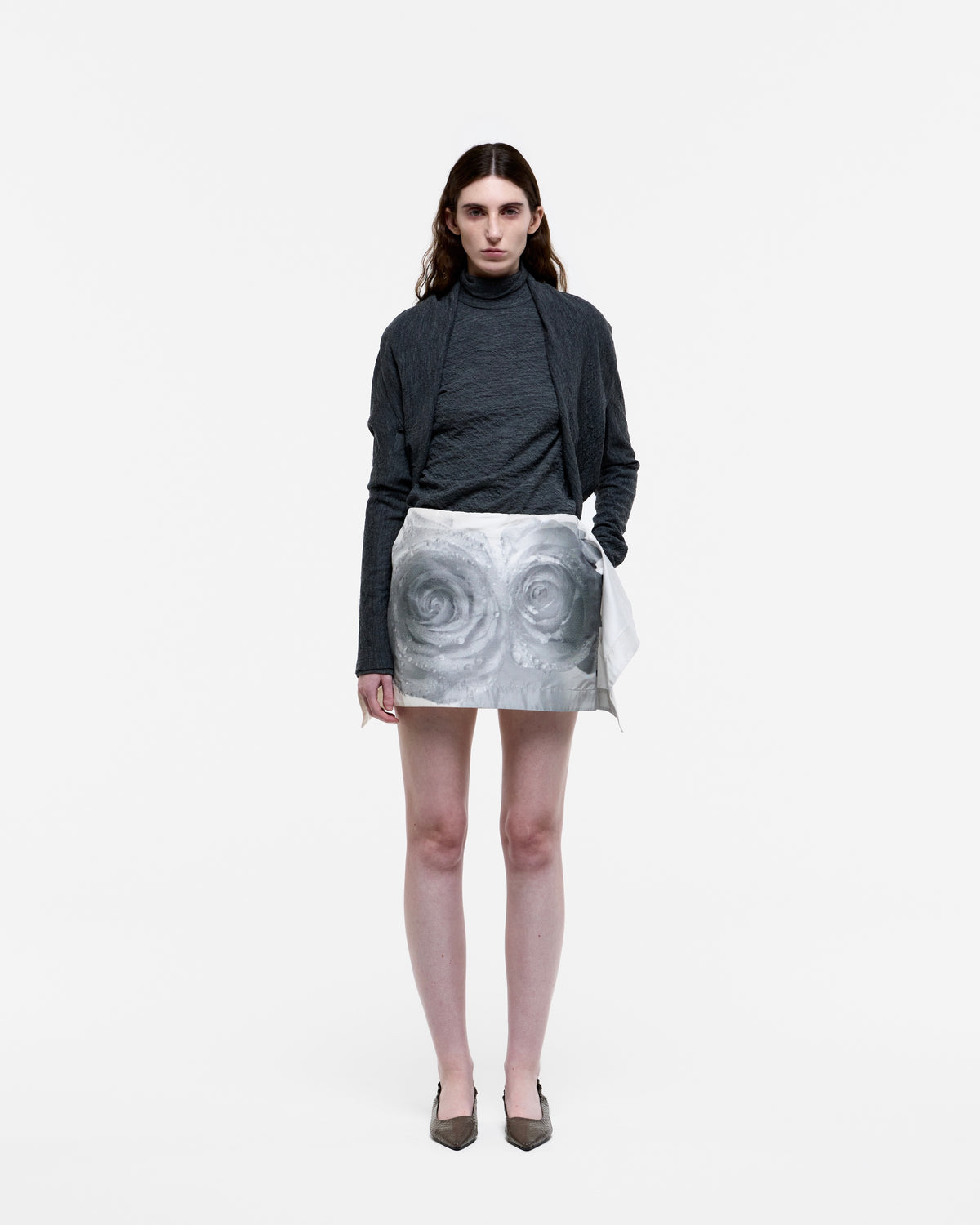 GRAY LAYERED WOOL KNIT SET