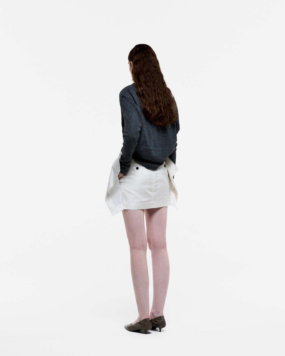 WHITE ROSE MINI FLAG SKIRT