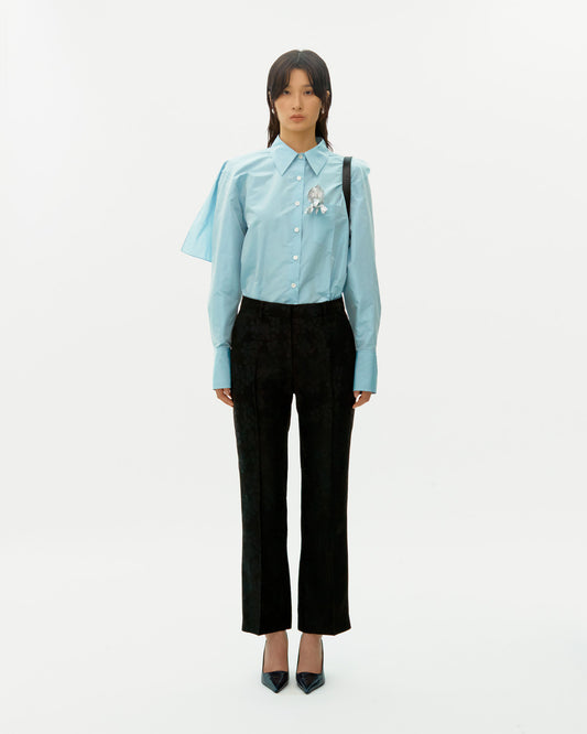 LIGHT BLUE SILK FLAG SHIRT