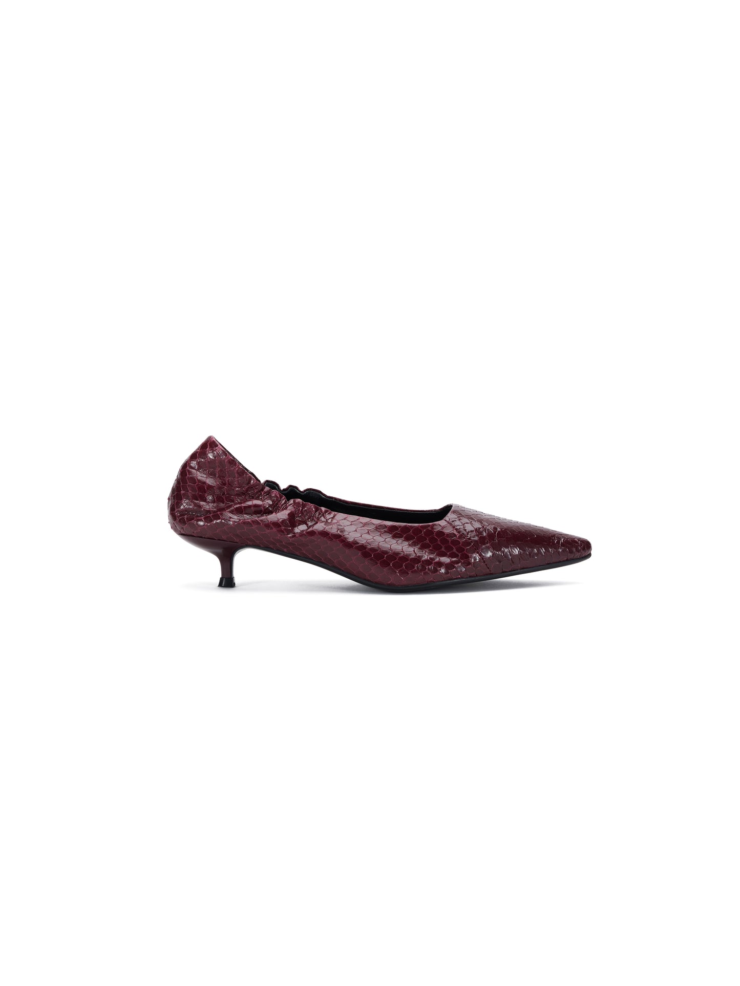 BURGUNDY KITTEN HEELS PUMPS