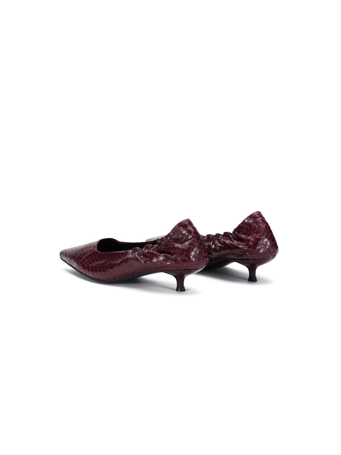 BURGUNDY KITTEN HEELS PUMPS