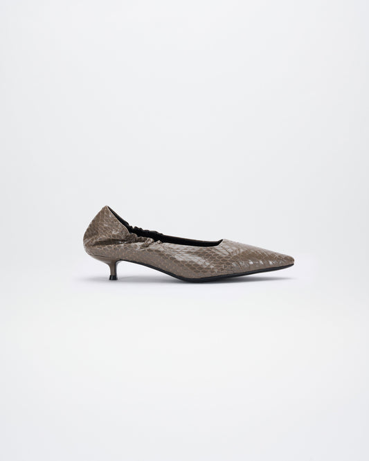 GRAY KITTEN HEELS PUMPS