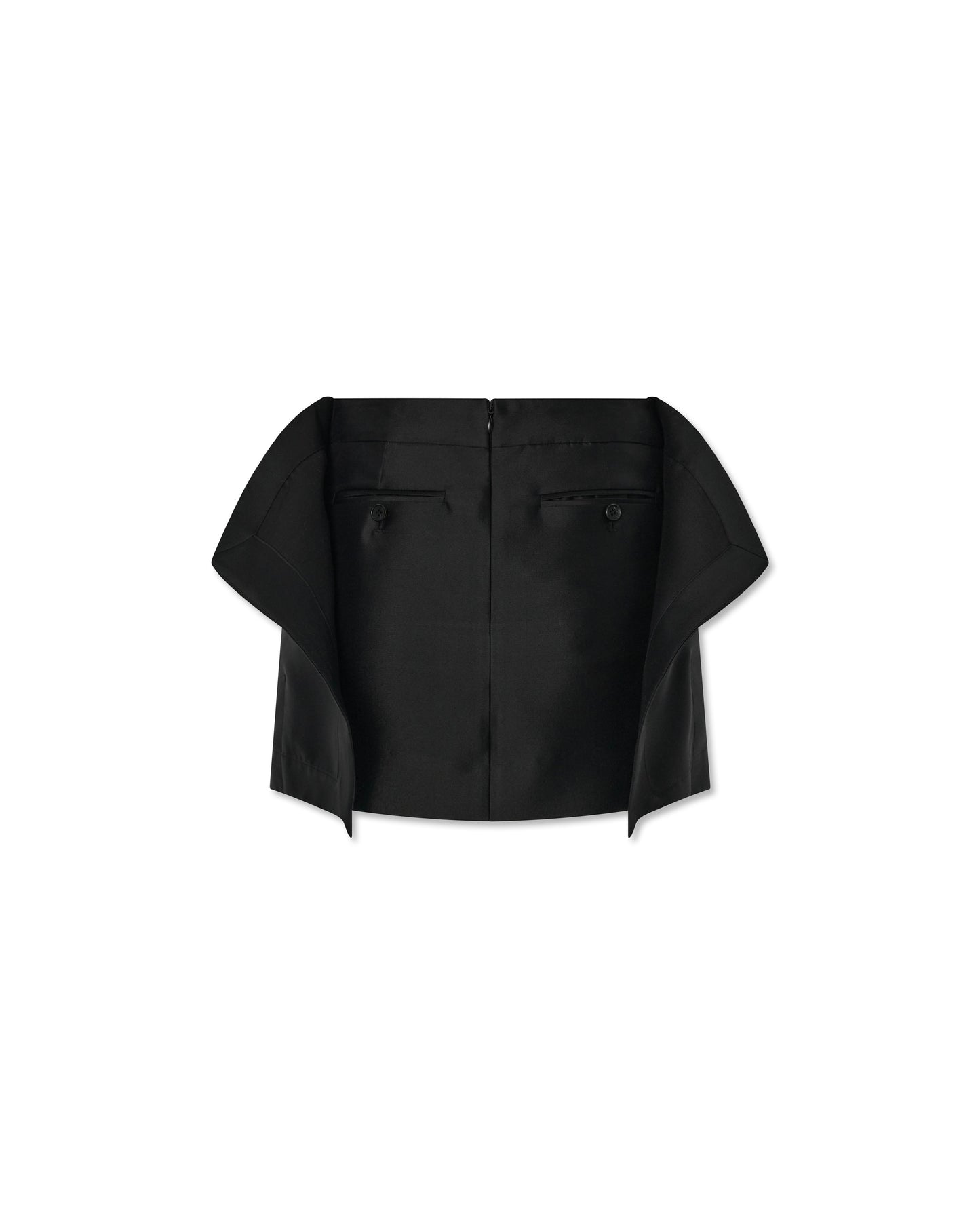 BLACK MINI FLAG SKIRT