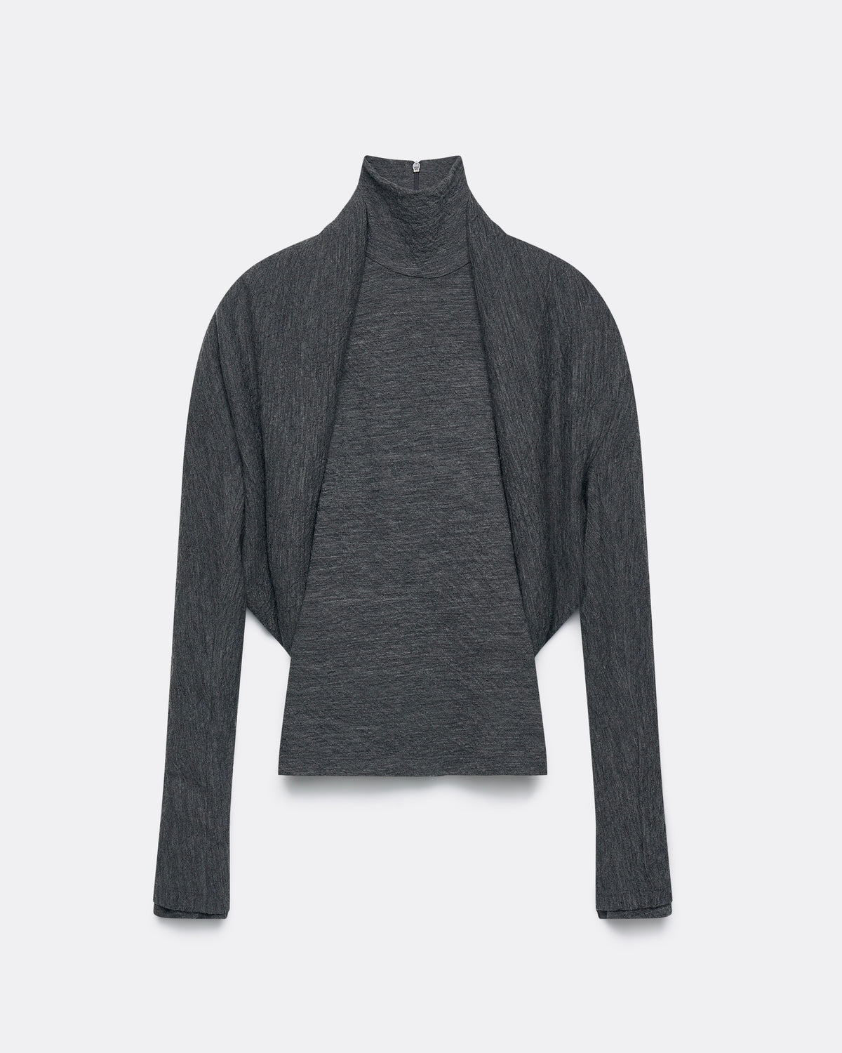GRAY LAYERED WOOL KNIT SET