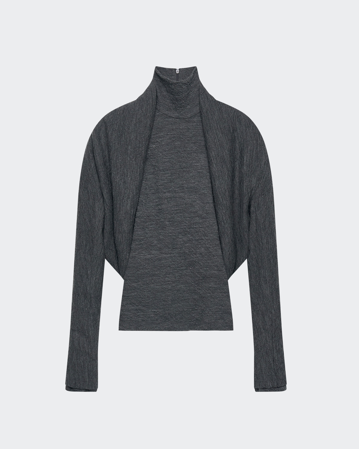 GRAY LAYERED WOOL KNIT SET
