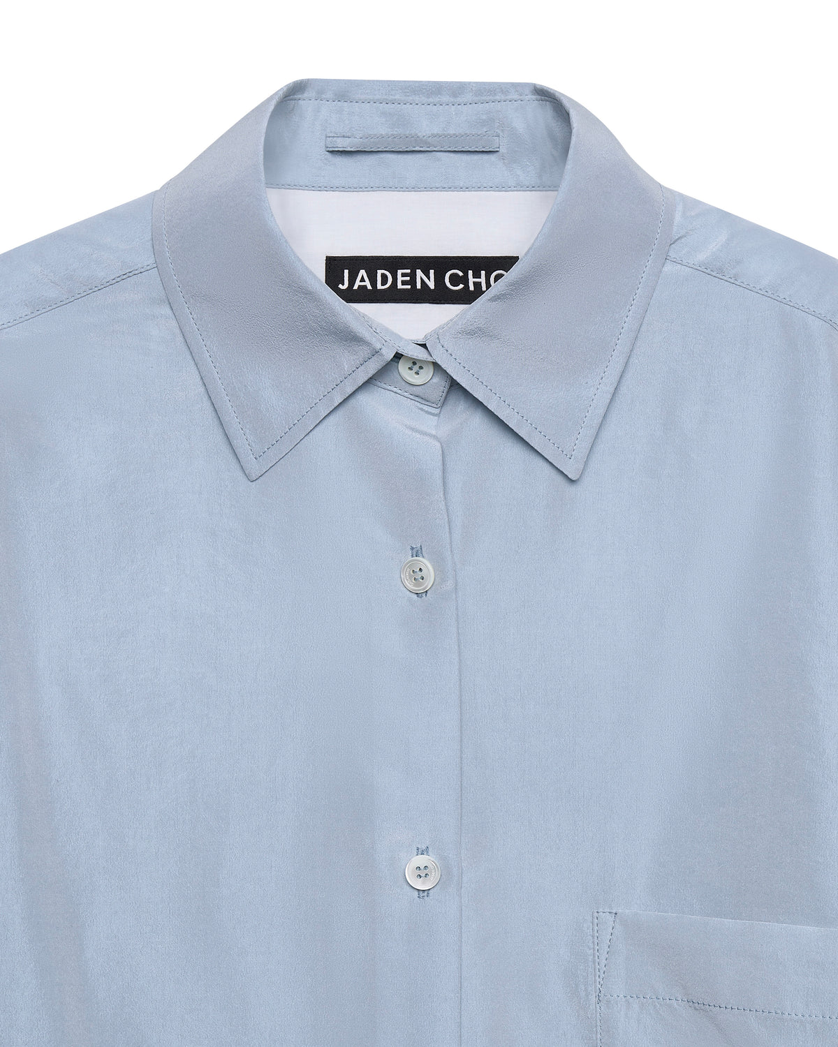 LIGHT BLUE OVERSIZED SILK SHIRT