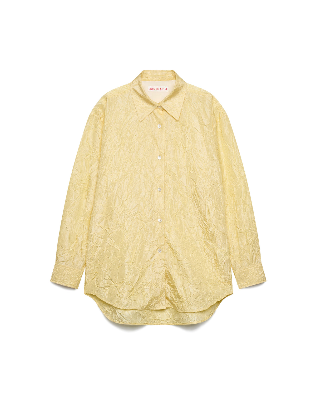LIGHT GREEN CREASED SILK TAFFETA SHIRT