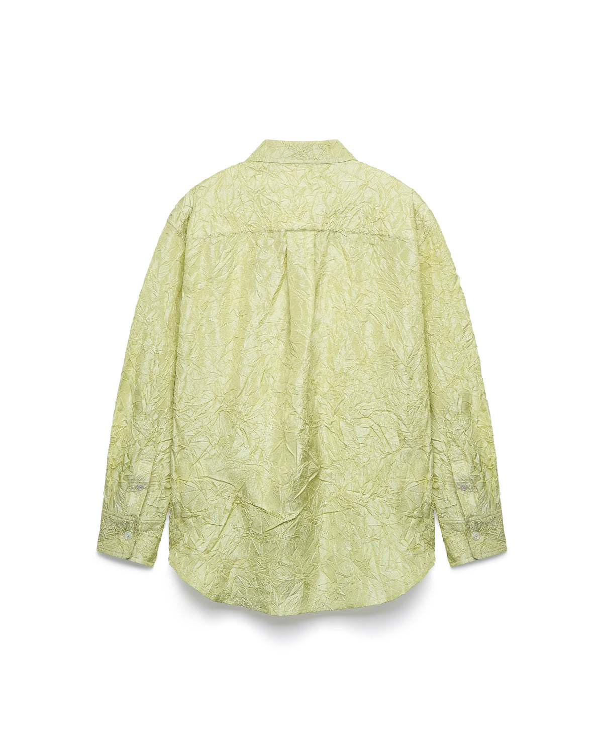LIGHT GREEN CREASED SILK TAFFETA SHIRT
