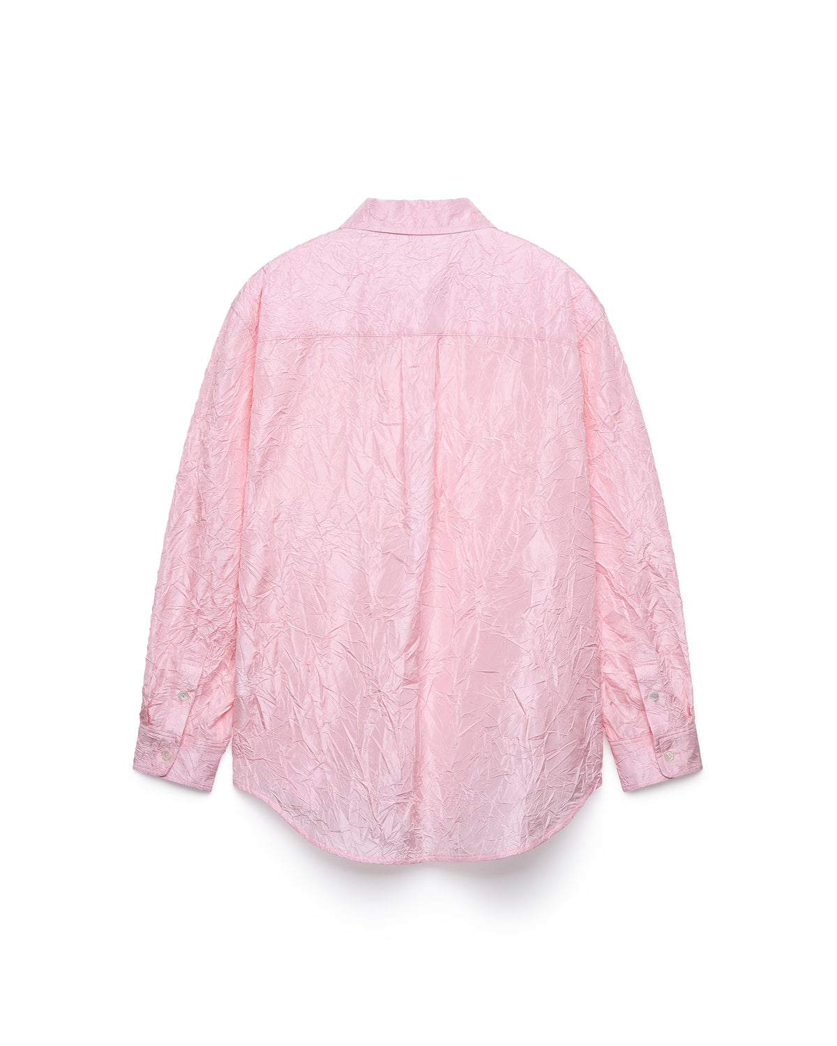 PINK CREASED SILK TAFFETA SHIRT