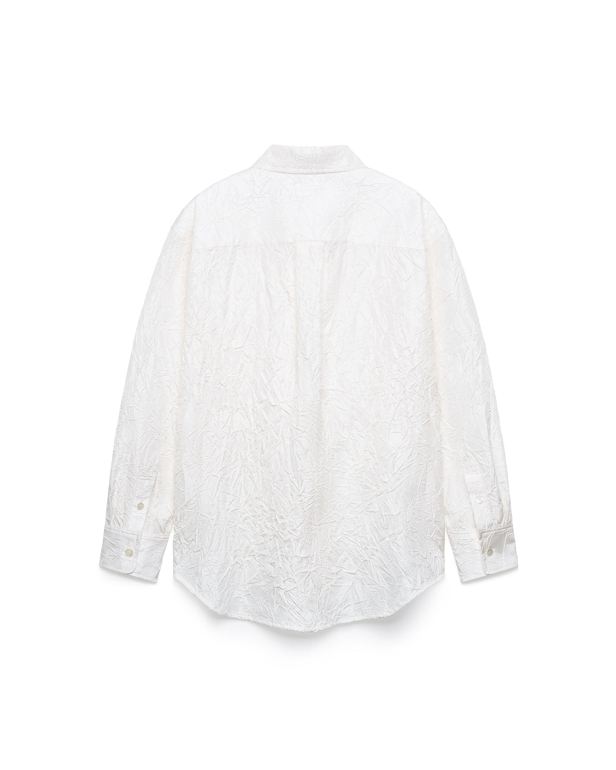 WHITE CREASED SILK TAFFETA SHIRT