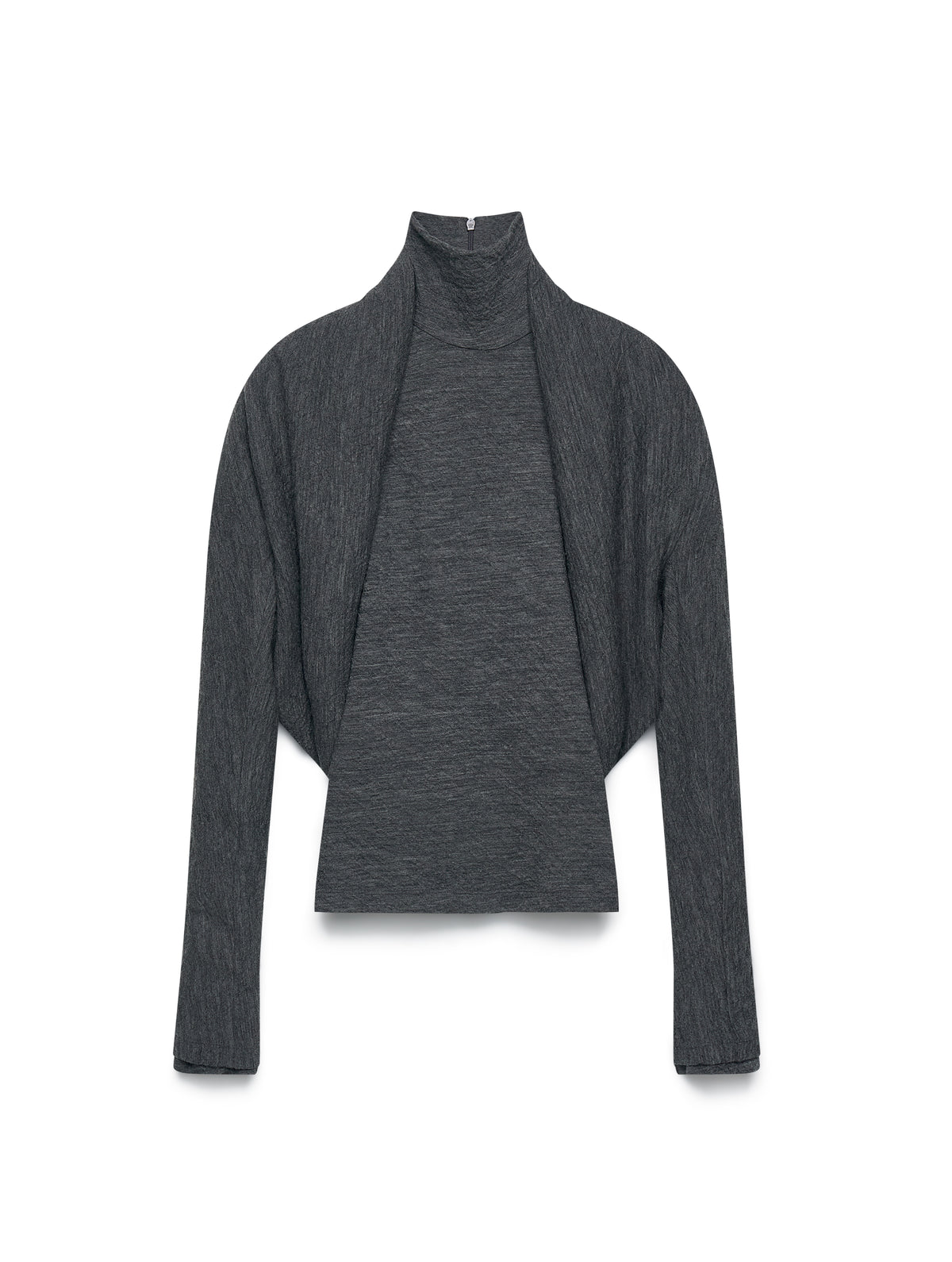 GRAY LAYERED WOOL KNIT SET