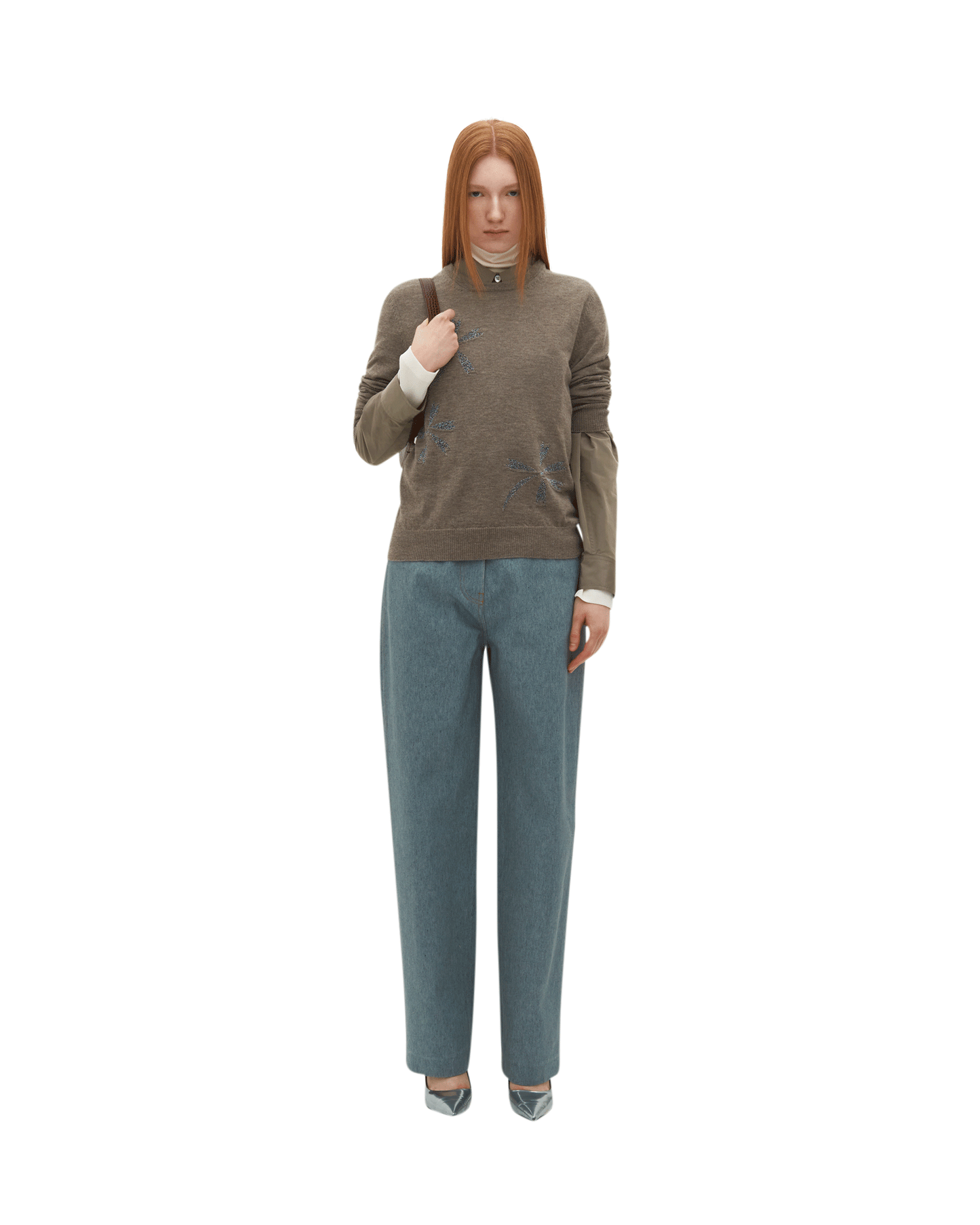 BROWN COSMOS WOOL JUMPER