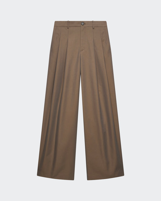 OLIVE GREEN TWO TUCK TROUSERS