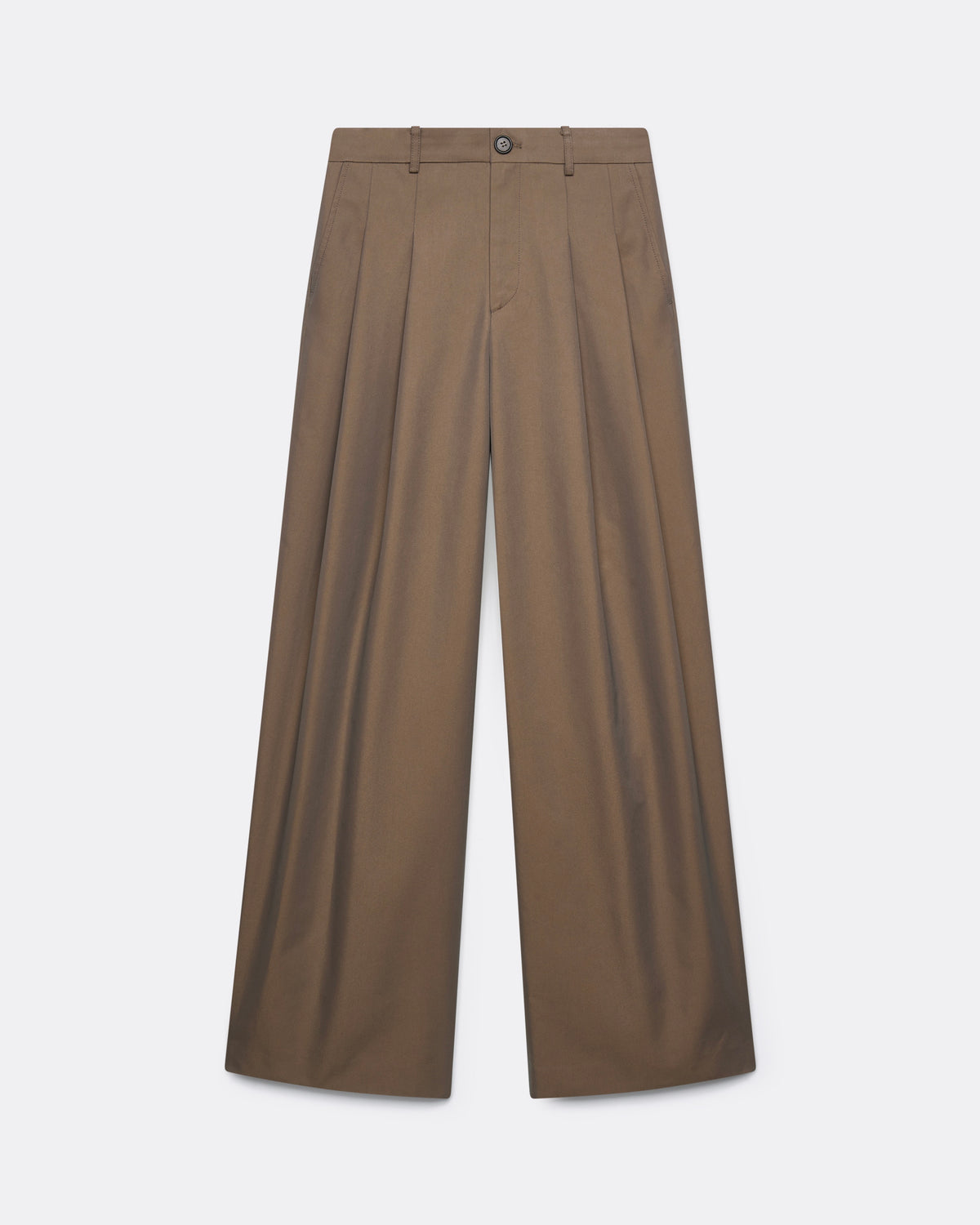 OLIVE GREEN TWO TUCK TROUSERS